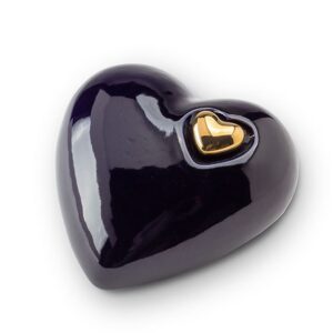 URNA PARA MASCOTAS CORAZÓN NEGRO/ORO