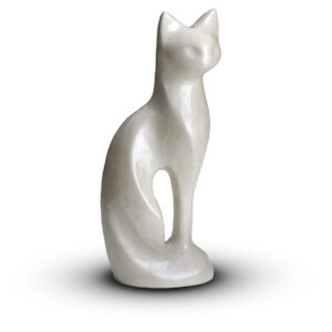 URNA FIGURA DE GATO BLANCO