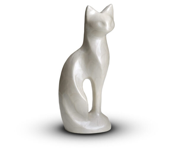 URNA FIGURA DE GATO BLANCO