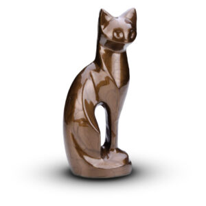 URNA FIGURA DE GATO MARRÓN